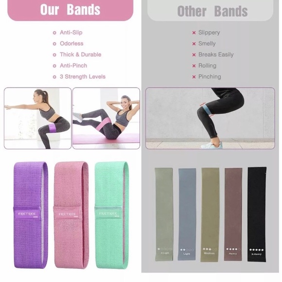 Set of 3 - Fabric Resistance Bands for Legs & Glutes - Picture 6 of 10